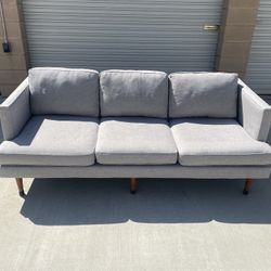 *Free Delivery* Modern Gray West Elm Couch Sofa 3 Seater