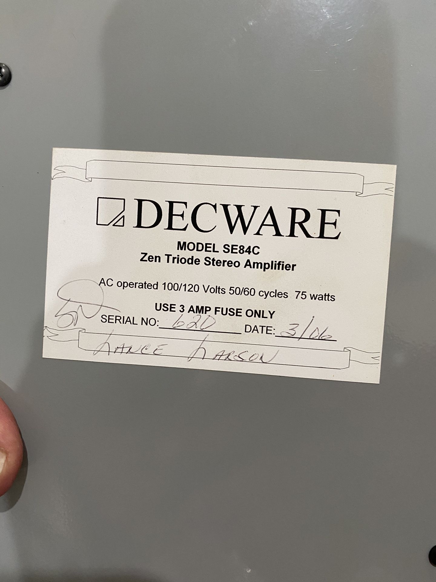 Decware Amplifier