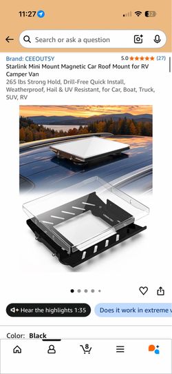 Starlink Mini Magnetic Roof Mount with Weatherproof Protective Cover