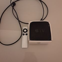 Apple TV 64 Gig Smart TV Box, With Silver Romote, Plus TV To Box Cord 