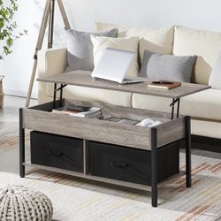 Lift top Coffee Table With 2 Baskets Storage 