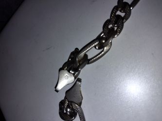 14k Figaro 22inch 6 Mm Solid White Gold Chain