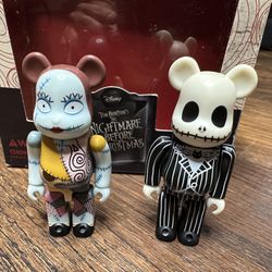 Bearbrick Jack Skellington & Sally 2-Pack – The Nightmare Before Christmas – Brand New in Box