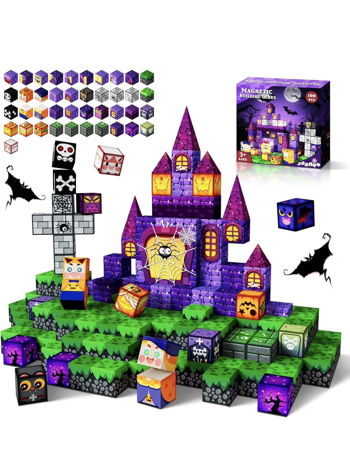 Mystery Castle Magnetic Building Blocks for Children Ages 3 and Up, 100 Pieces