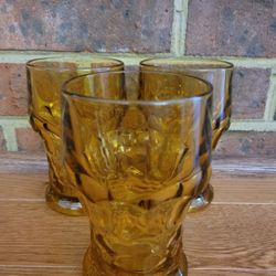Amber/Topaz Anchor Hocking or Viking Glass Tmblers