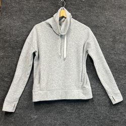 Lululemon Go Forward Pullover Fleece Cowl Neck Heathered Core Light Grey Size 4