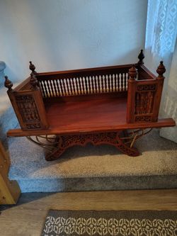 Vintage Teak Wood Elephant Saddle from Burma