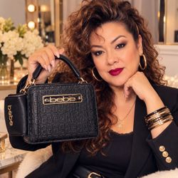 BEBE Thea Mini Black Satchel Handbag with Matching Coin Case NWT