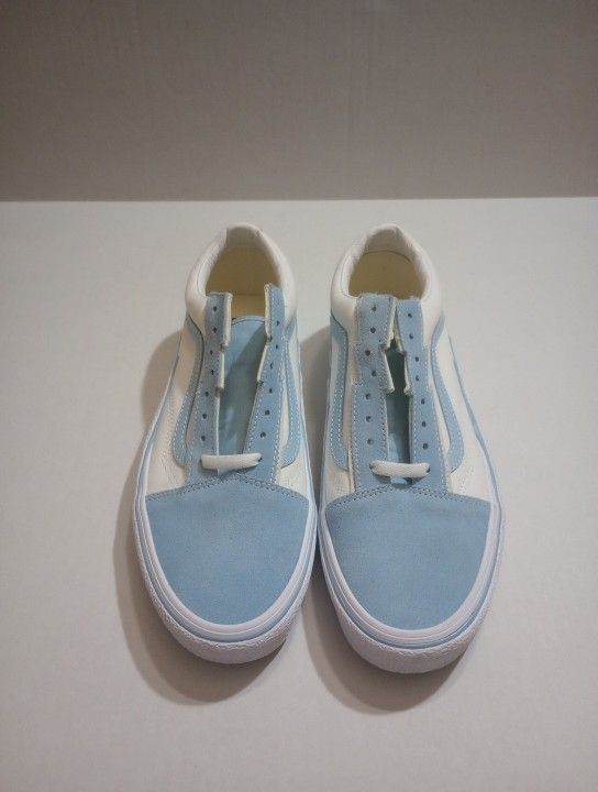 Vans Old Skool Shoes Bolts Baby Blue Skate Mens Sz 9.5 Rare Unc North Carolina