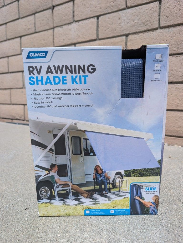Camco RV Awning Shade 54" x 180" Blue (51456)