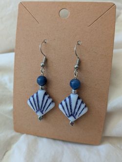 Blue aventurine and Czech glass earrings