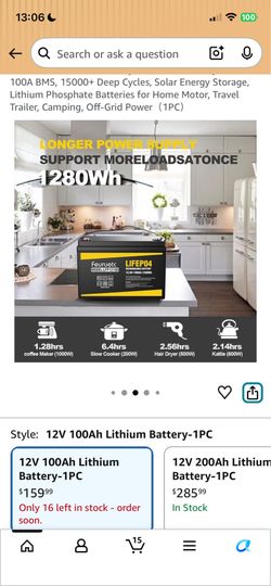 12V 100Ah LiFePO4 Battery