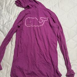 Womens Medium Vineyard Vines Pink Pullover Hoodie Lightweight FLAW