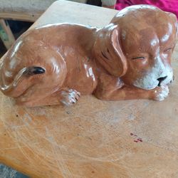 Decorative Puppy Laying Down Garden Decor 