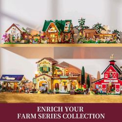 Farm Vineyard-Estate Lighting Building-Bricks-Set - 2800 Pcs Winery Chateau H...