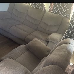 3 Sets of Reclining Sofa and  loveseat  