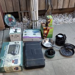 CAMPING EQUIPMENT.  MANY PIECES