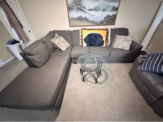 Ashley Furniture Charcoal Gray Sectional Couch - Read Description