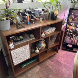 Wooden MCM Storage Organizer Cabinet Open Shelving