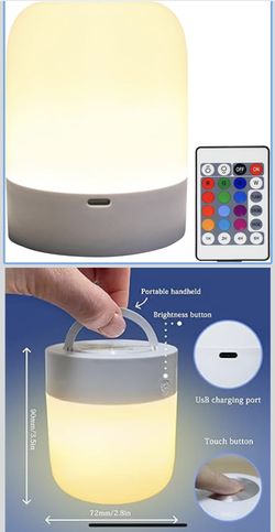 Rechargeable Night Light for Baby Nursery with Touch Control,