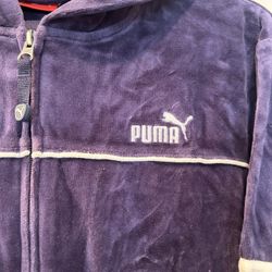 Vintage Puma Velour Boys Large/Mens Small Jacket 