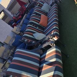 $ARIZONA IRON BIG 3 SEATER COUCH AND 2 BIG CHAIRS WITH SUNBRELLA CUSHIONS LIKE NEW 