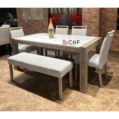 6 Pc Dining Table Set  ( Table +4 Chairs +Bench )