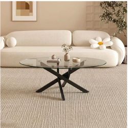 Brand New NIERN Oval Glass Coffee Table – Unopened Box