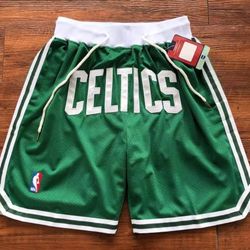 Boston Celtics Green Shorts For Men And White Shorts Basketball Shorts Christmas Gifts 
