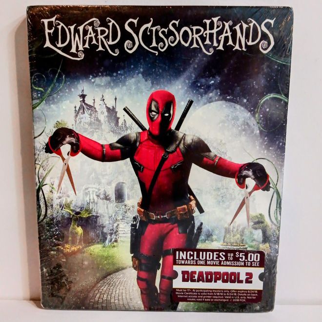 Edward Scissorhands Deadpool Photo Bomb Cover Blu-ray Brand New Factory Sealed