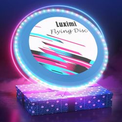Light Up LED Flying Disc, Glow in The Dark,114 Pcs RGB LED Lights,Ultimate Brightness 10 Light Modes