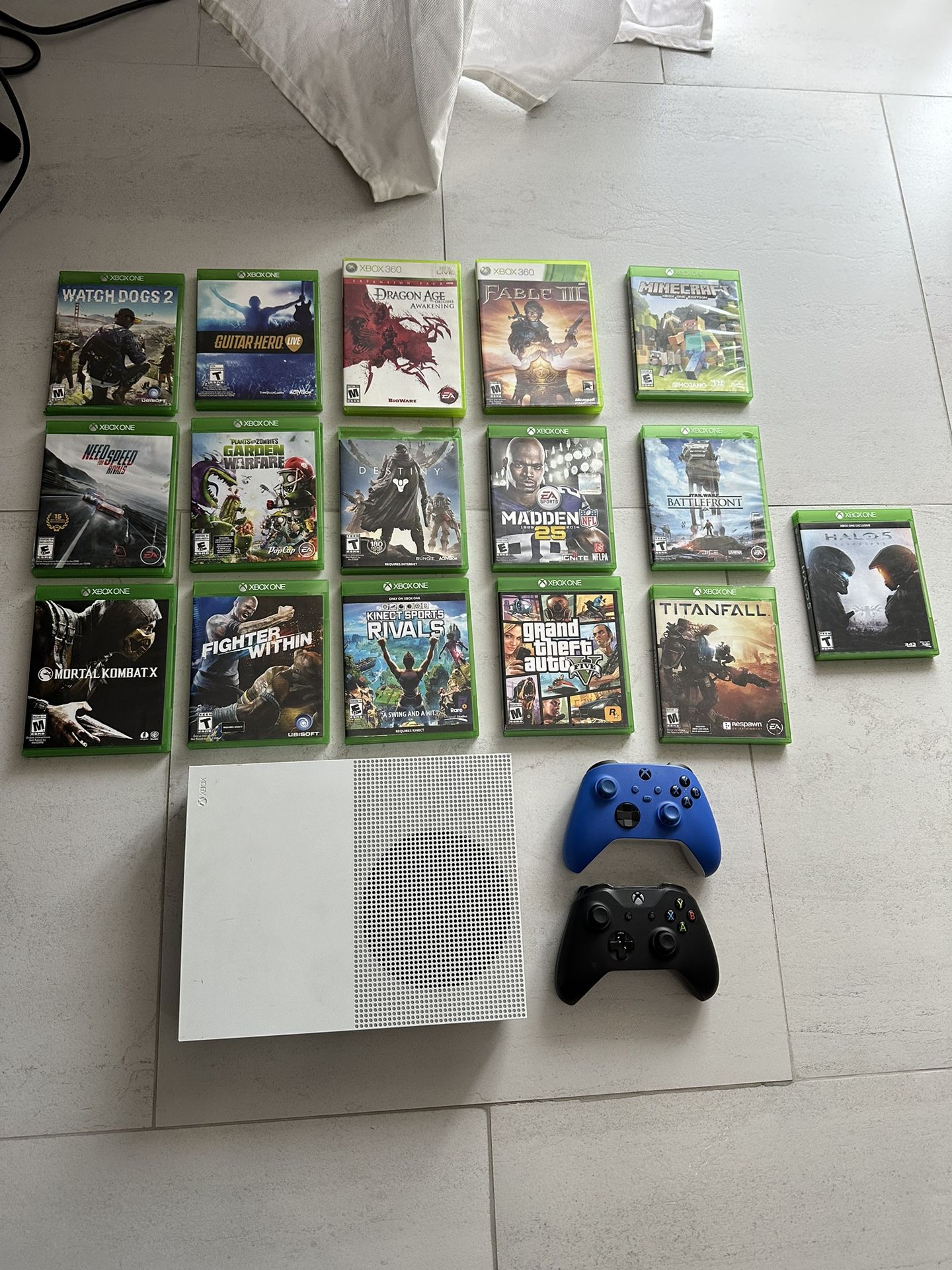 Microsoft Xbox One S Video Game Bundle - 2 Controllers