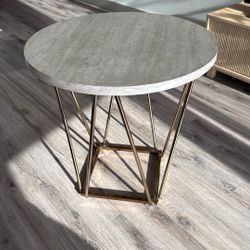 Modern Faux Fake Marble End Table / Stand