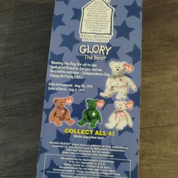 Original 1999 Glory The Bear Beanie Baby In Box 