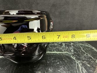 Black Art Glass Vase, Free-Form Rim