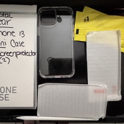 iPhone 13 Mini Crystal Clear Case Plus 2 Screen Protectors
