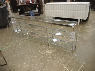 Mitchell Gold + Bob Williams MGBW Chrome & Glass Console Table - Chrome