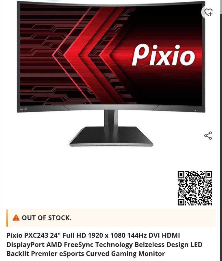 PIXIO 24" Curved Gaming Monitor