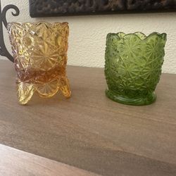 Antique Fenton Glass Tooth Pick Holders