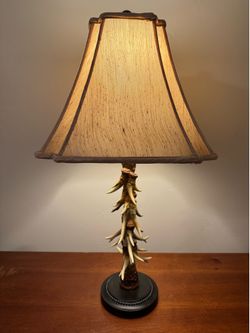 Vintage faux resin antler lamp