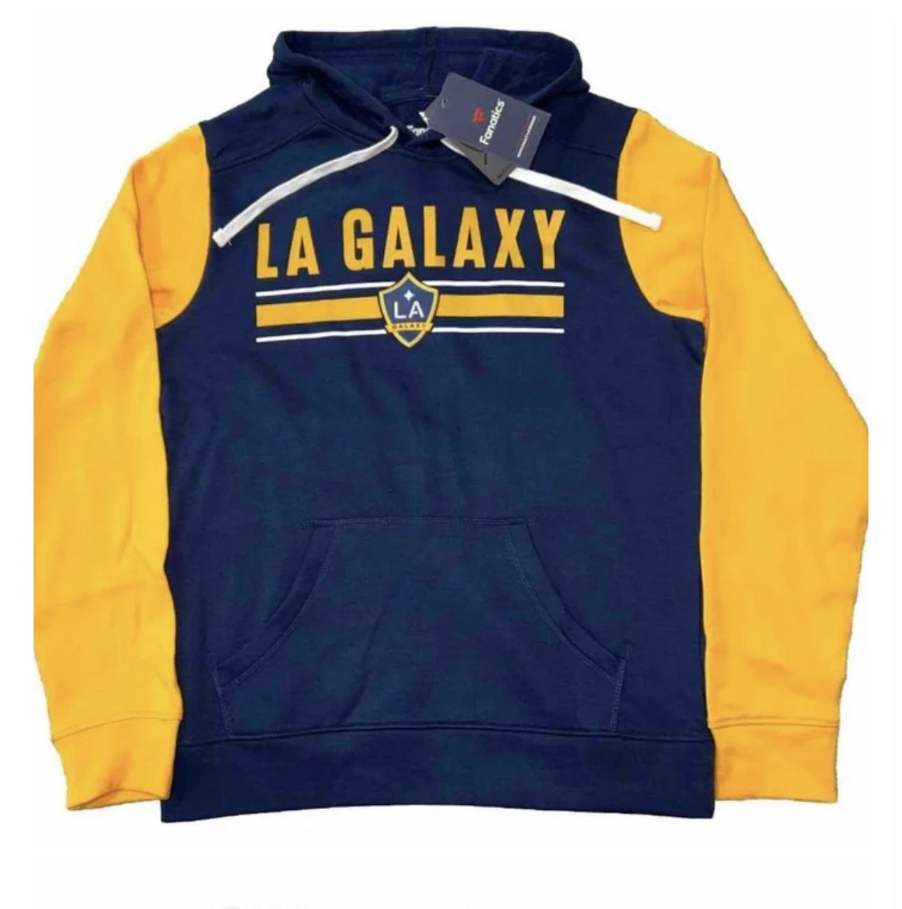 Los Angeles Galaxy Size (medium) Fanatics Blue Yellow Pullover Hoodie Sweatshirt Mens Medium