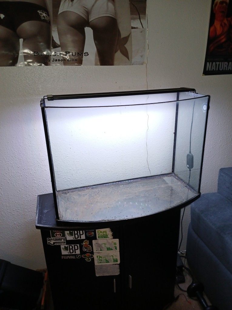 37 Gallon Fish Tank, With Light And Stand