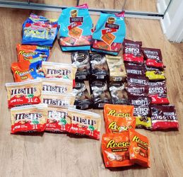 70 pounds chocolate, snacks, beverages for barter