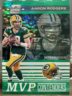 Aaron Rodgers 2019 Contenders Optic MVP Contenders #/27 Green Pulsar Prizm
