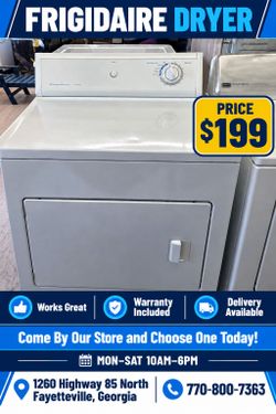 Frigidaire Dyer for Sale 
(Works Great) Comes w/ Warranty 
Delivery Available
