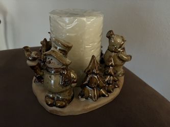 Winter/Holiday Candle Holder & Candle!