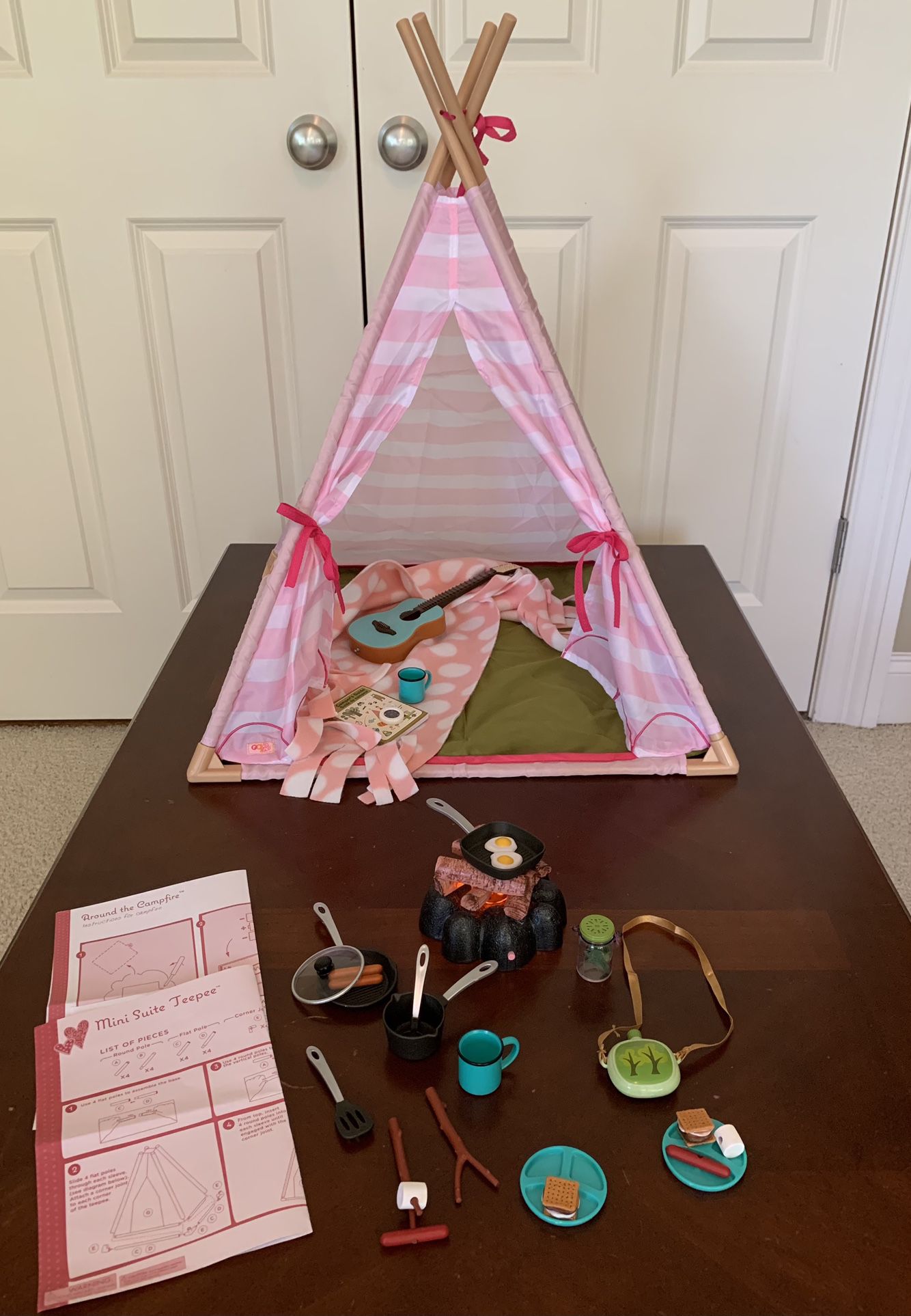 18” Doll Camping Tent & Accessories 