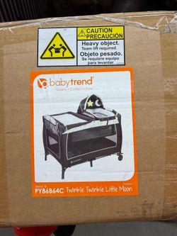 Baby Trend Lil' Snooze Deluxe II Nursery Center Playard - Moon | Bassinet + Changing Table