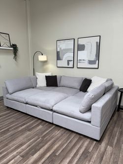 FREE DELIVERY New In Box 6 Piece Cloud Modular Sectional Couch Sofa Gray Grey