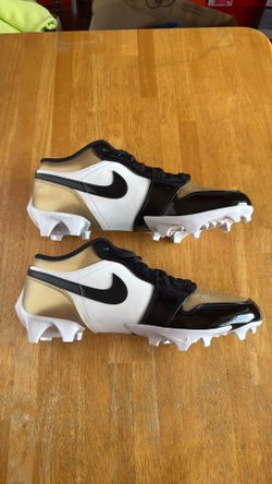New Nike air Jordan 1 low TD gold black white football cleats Men’s 12.5